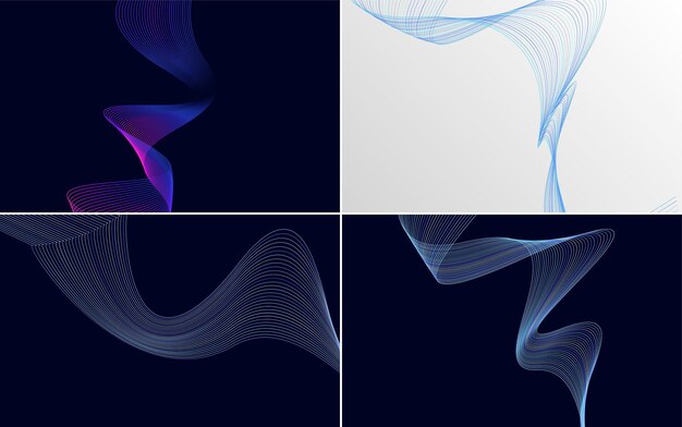 modern wave curve abstract presentation background pack