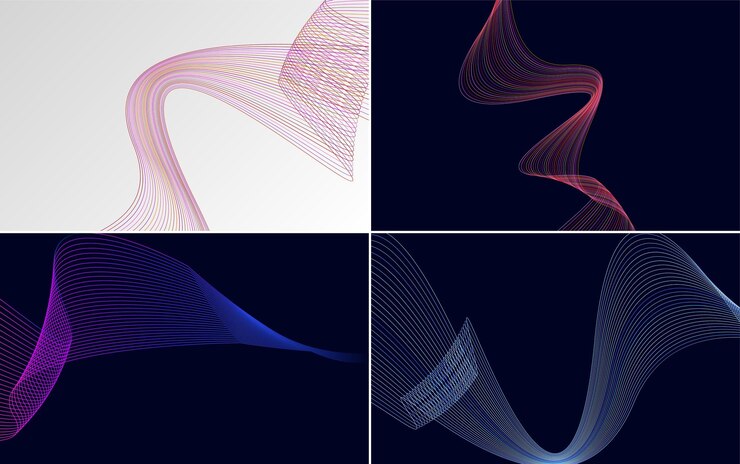 Free Vector modern wave curve abstract presentation background pack