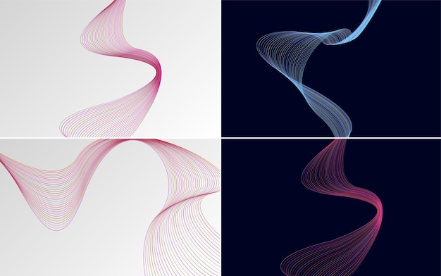 Free vector modern wave curve abstract presentation background pack