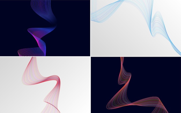 Free vector modern wave curve abstract presentation background pack