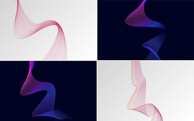 Free vector modern wave curve abstract presentation background pack