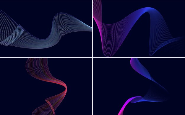 modern wave curve abstract presentation background pack