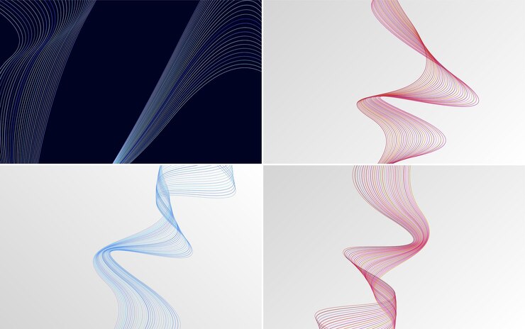Free Vector modern wave curve abstract vector background pack for a unique and eyecatching design