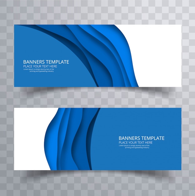 Free vector modern wave header set design template