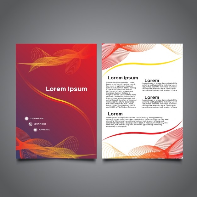 Modern wavy a5 brochure