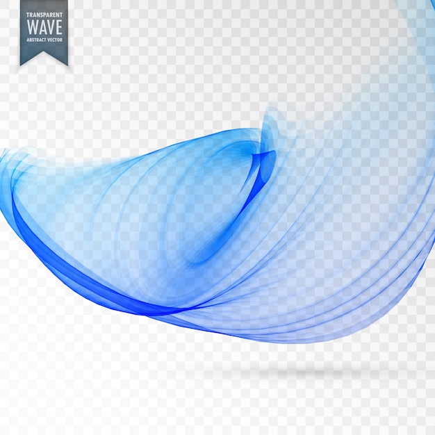 Modern wavy background in blue transparent style