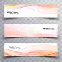 Free vector modern wavy banners