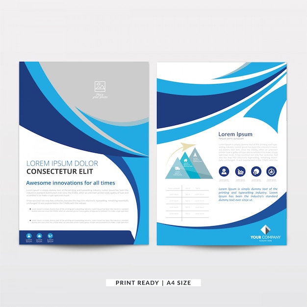 Modern wavy curved brochure template