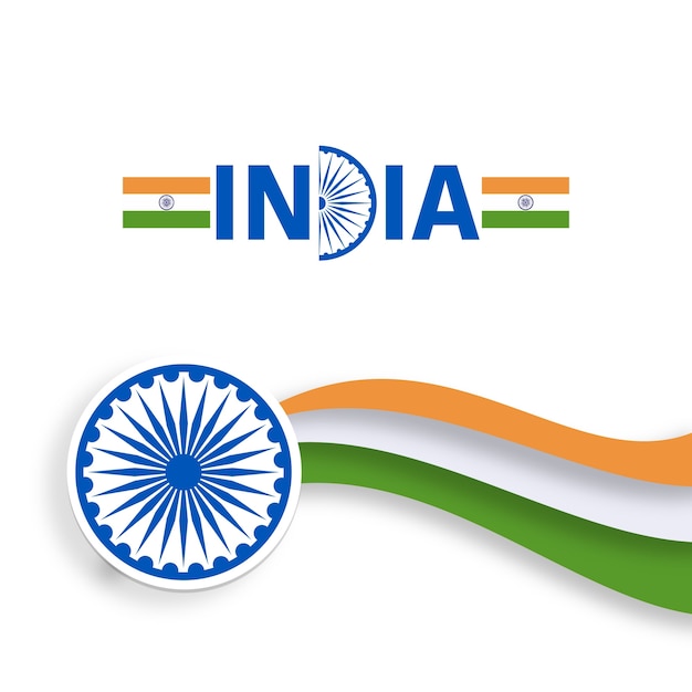 Modern wavy indian independence day design