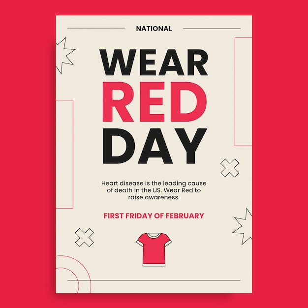 Free Vector Modern wear red day flyer template