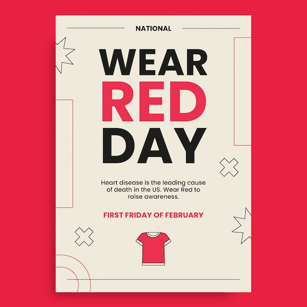 Free vector modern wear red day flyer template