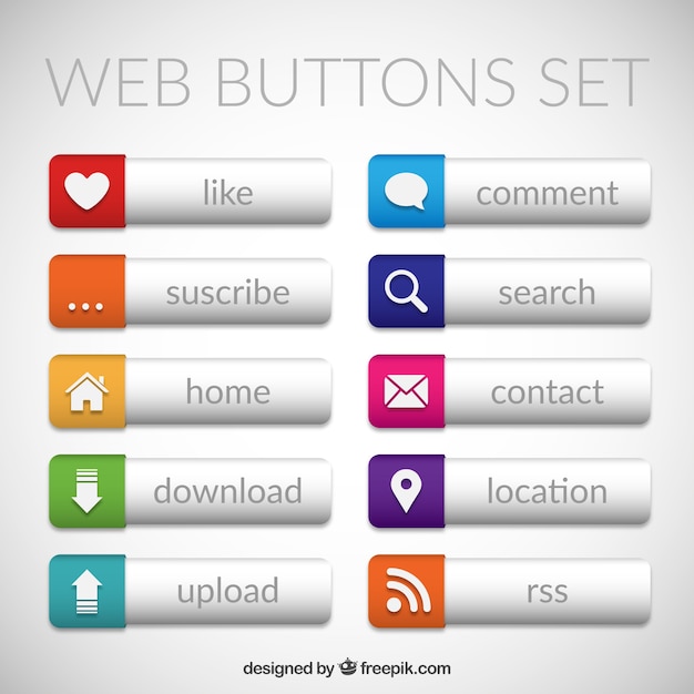 Free vector modern web buttons pack