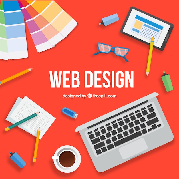 Free vector modern web design concept with flat design