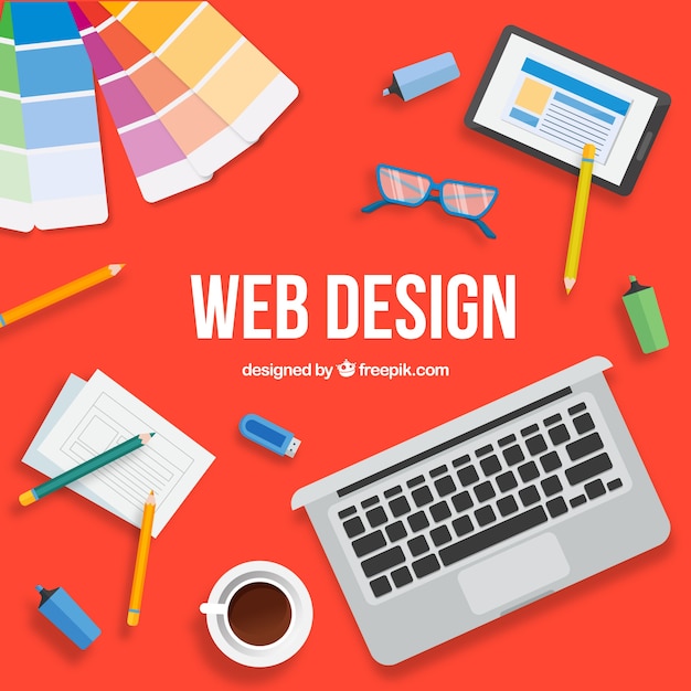 Modern web design concept with flat design