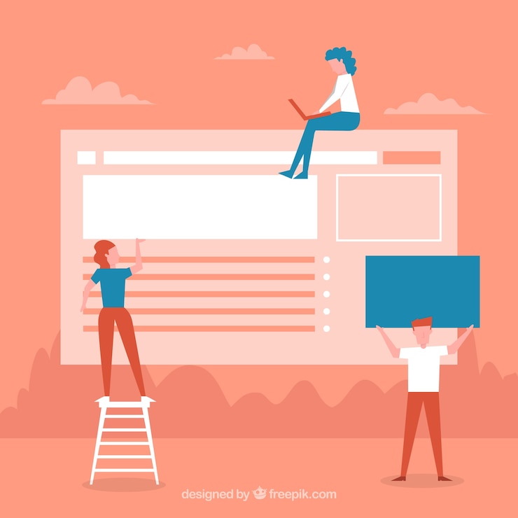 मुफ़्त वेक्टर modern web design concept with flat design