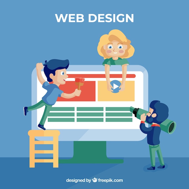 Современная концепция веб-дизайна с плоским дизайном