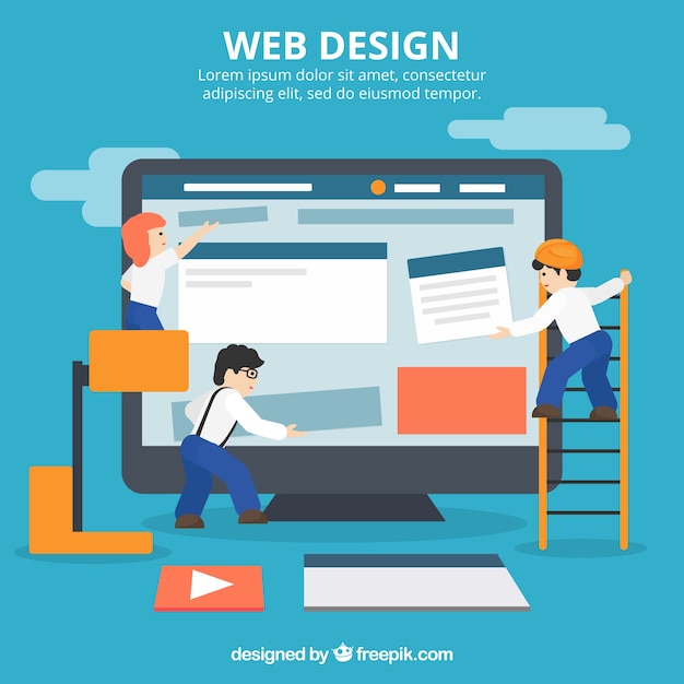 Modern web design concept with flat design