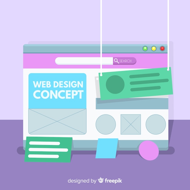 Free vector modern web design concept with flat style