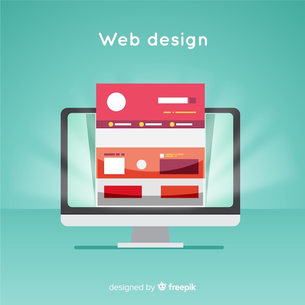 Modern web design concept with flat style