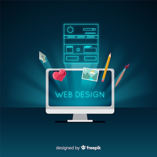 Modern web design concept with flat style