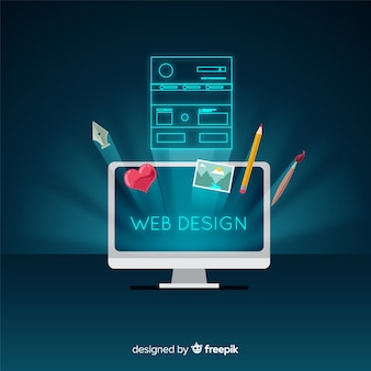 Modern web design concept with flat style