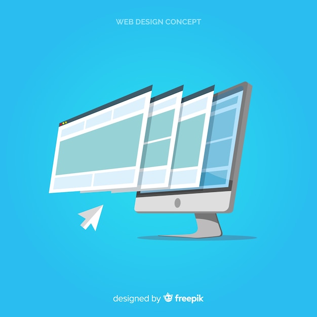 Современная концепция веб-дизайна с плоским стилем