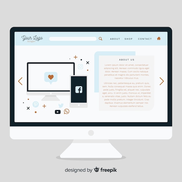 Free vector modern web design concept with flat style