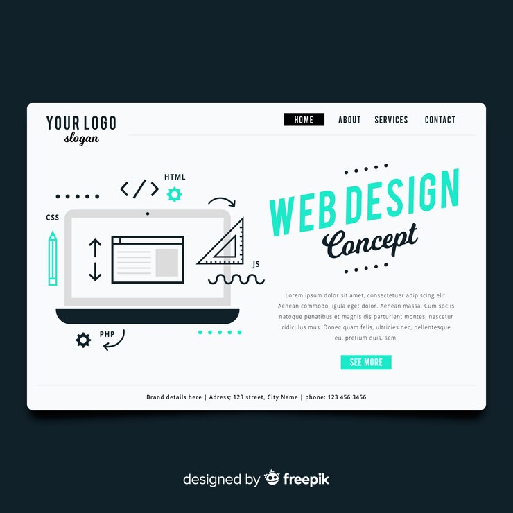 Free Vector modern web design concept with flat style