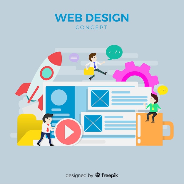 Modern web design concept with flat style