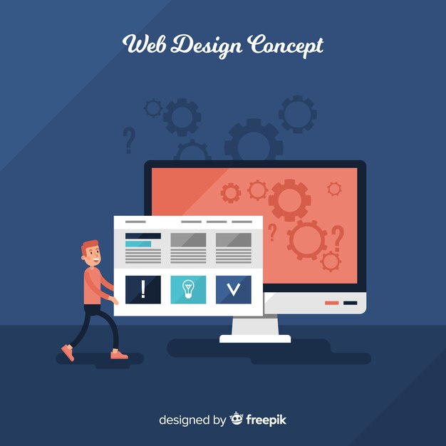 Free vector modern web design concept with flat style