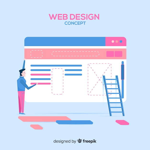 Free vector modern web design concept with flat style