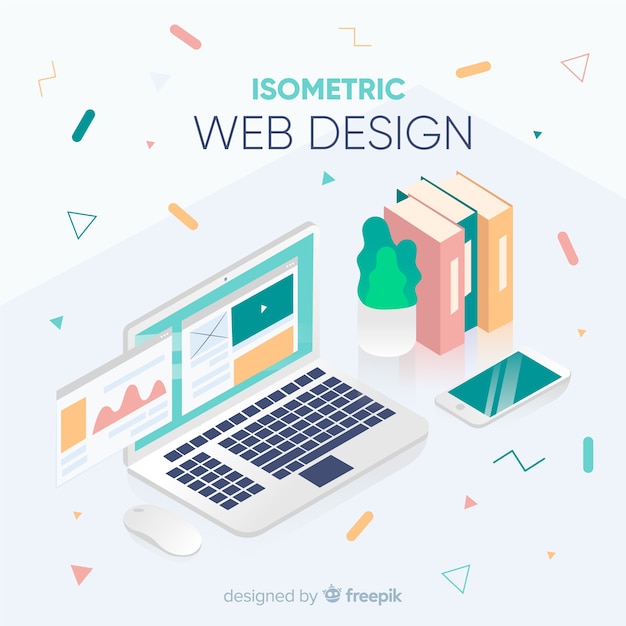 等角図での最新のwebデザインコンセプト