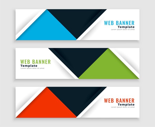 Modern web flat style business banners free vector template download