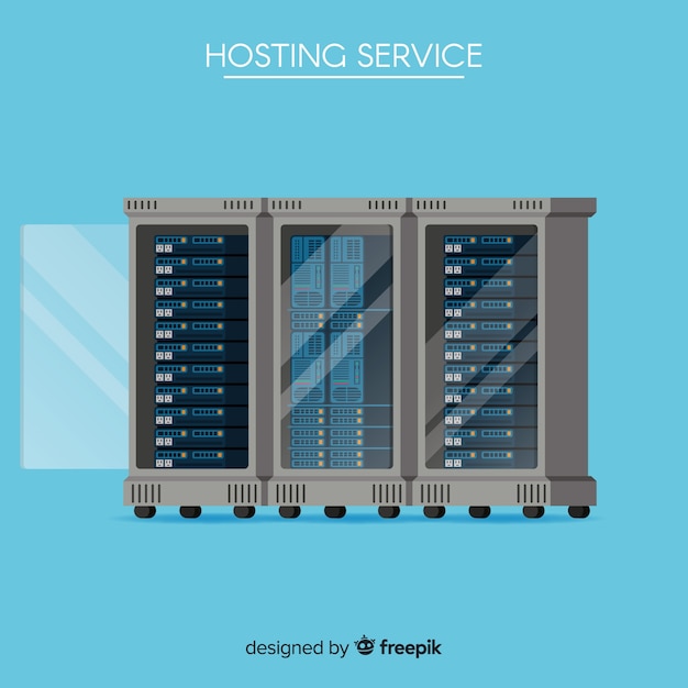 Vettore gratuito moderno concetto di hosting web