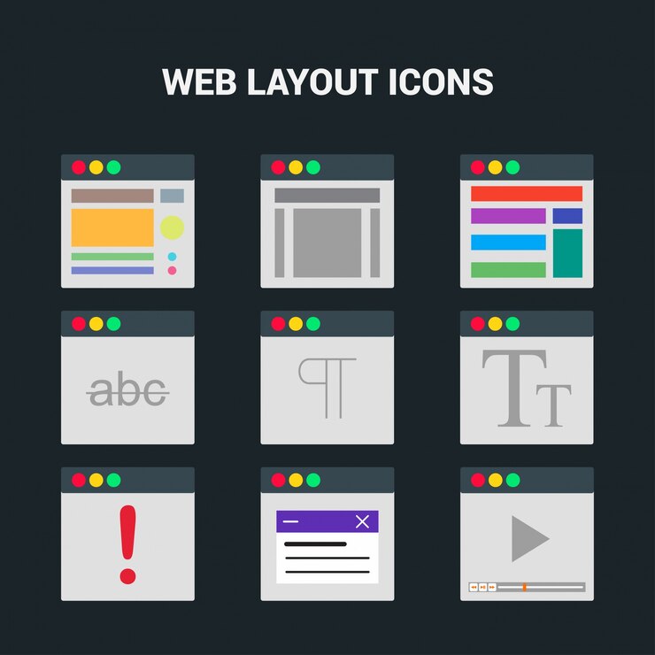 Free Vector modern web layout icons