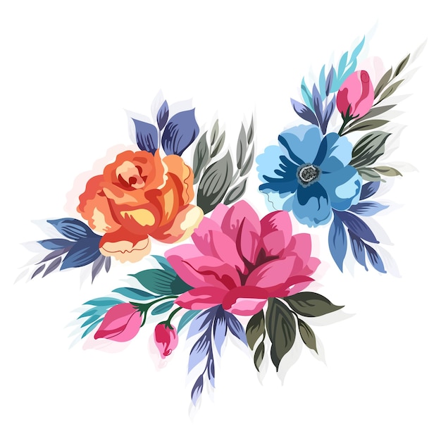 Free vector modern wedding anniversary decorative floral card design