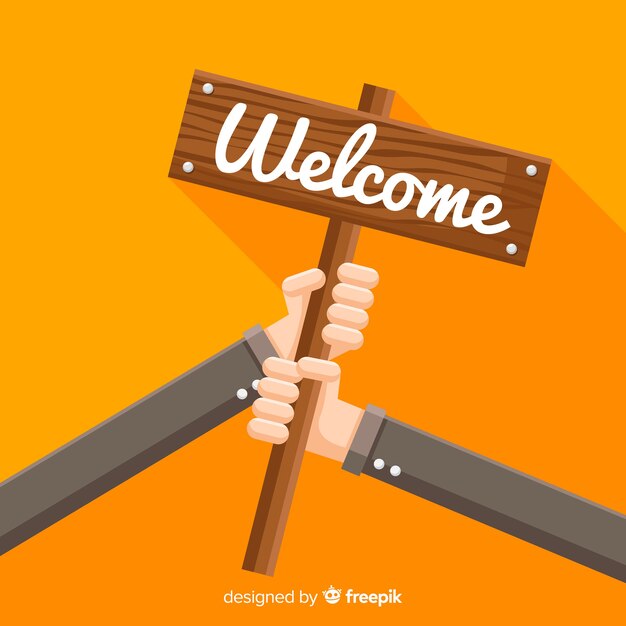 Free vector modern welcome composition with flat design