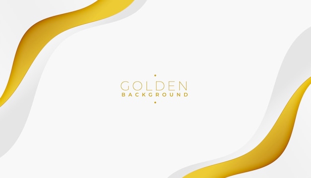 Modern white backdrop wallpaper with golden fluid design