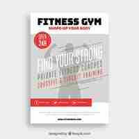 Free vector modern white gym flyer template