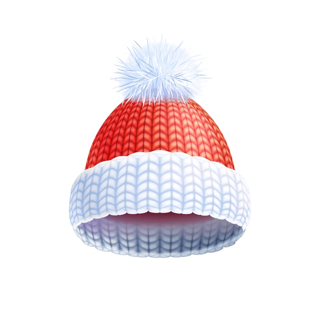 Modern Winter Knitted Hat Flat Pictogram