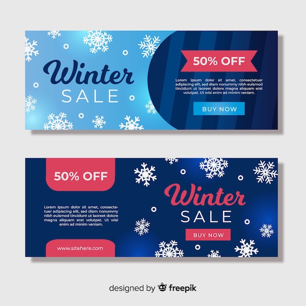 Modern winter sale banners