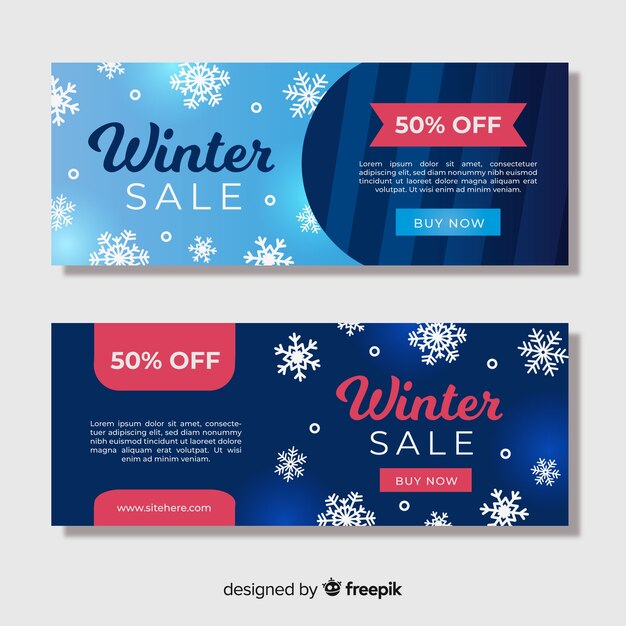 modern winter sale banners