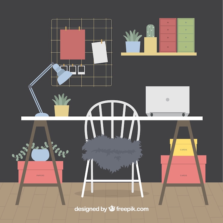 Free Vector modern workspace background
