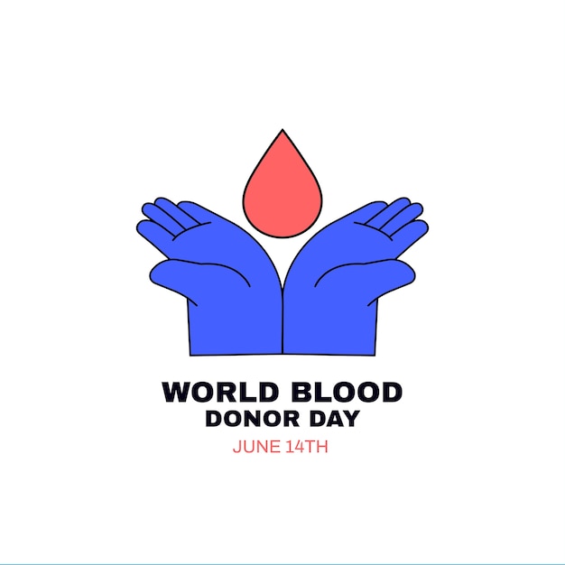 Modern world blood donor logo design