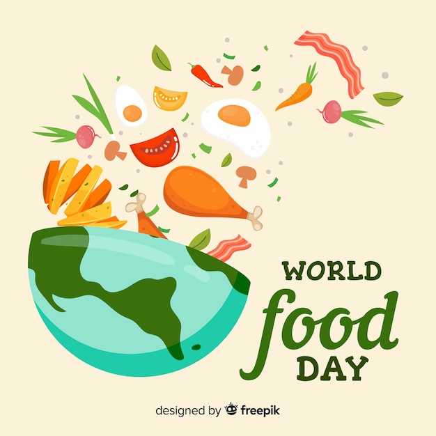 Free vector modern world food day background concept