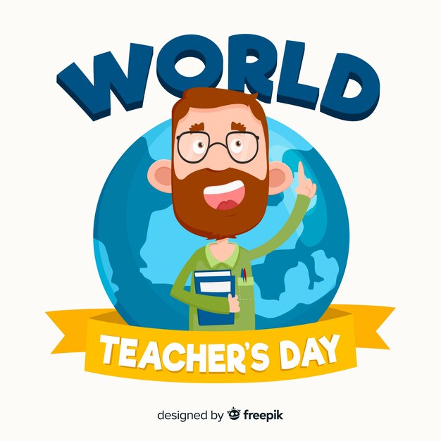 現代の世界の教師の日の背景のデザイン