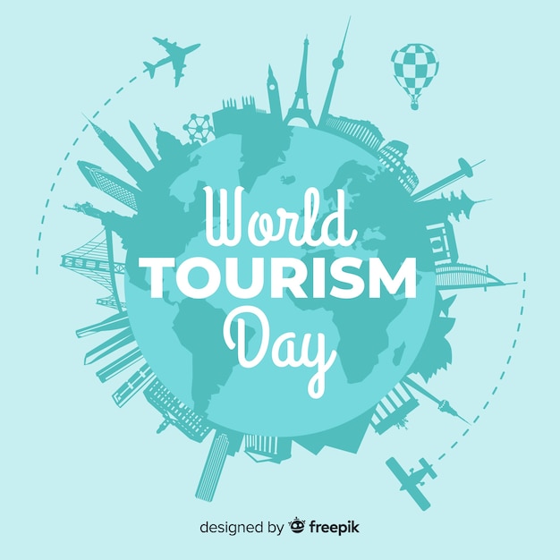 Free vector modern world tourism day composition with flat design