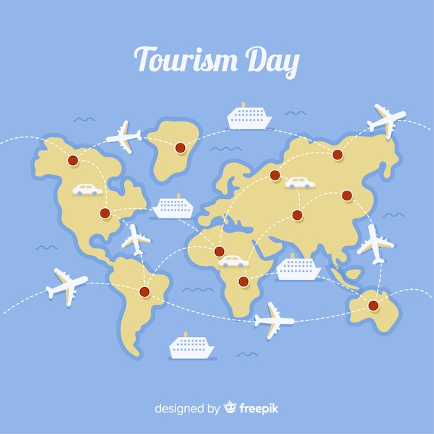 Free vector modern world tourism day composition with flat design