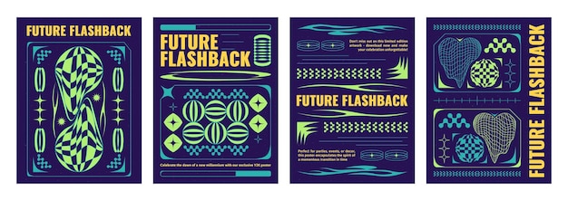 Free vector modern y2k style poster design