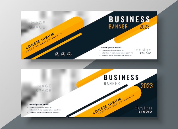 Бесплатное векторное изображение Современный дизайн баннера для желтого бизнеса